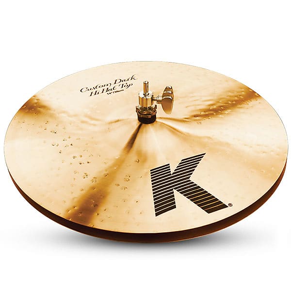 Zildjian K0943 14" K Custom Series Dark Hi Hat Pair Drumset Cast Bronze Cymbals with Low to Mid Pitch and Solid Chick Sound image 1