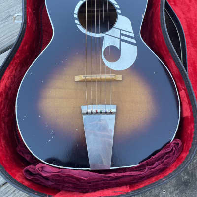 Old Kraftsman L-2386 Sunburst Parlor Guitar w/ Case image 2