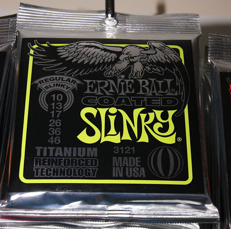 Ernie Ball 3121 Regular Slinky 10-46 coated electric guitar strings  titanium reinforced