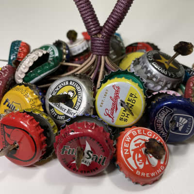 Upcycled Percussion - Bottle Cap Hand Rattle / Shaker - Multicolor image 3