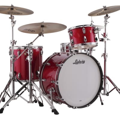 Ludwig Classic Maple Red Sparkle Fab 14x22_9x13_16x16 3pc Drums Shell Pack Made in USA | Authorized Dealer image 1