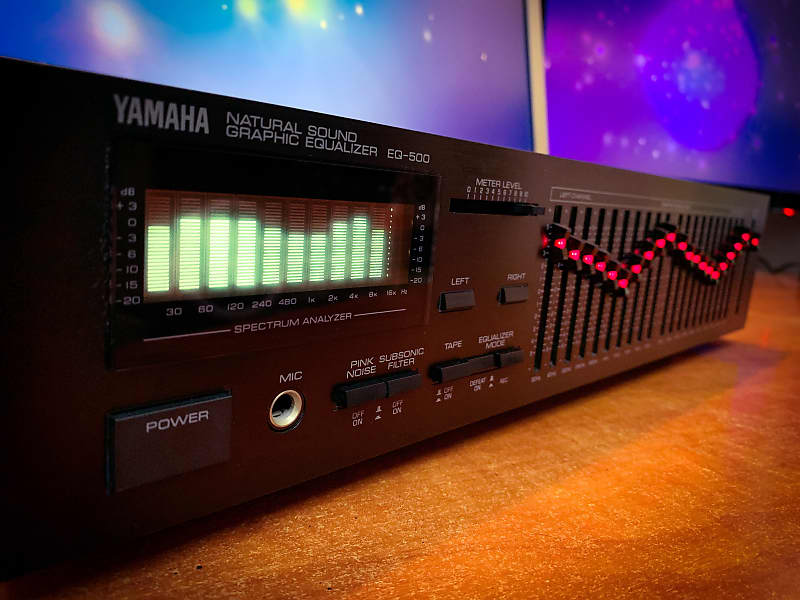 Yamaha EQ-500 1988 Black Rare Vintage Stereo Graphic Equalizer  			