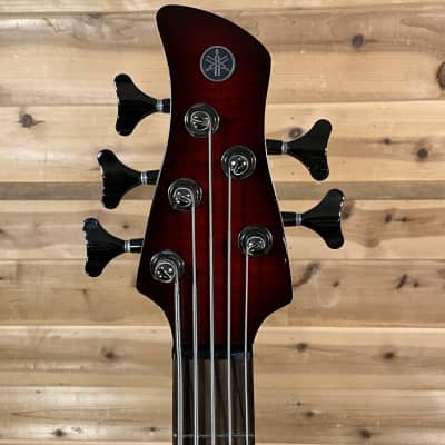 Yamaha TRBX605FM 5-String Electric Bass Guitar - Dark Red Burst image 3