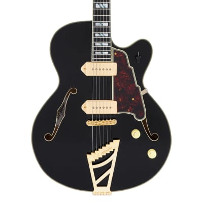D'Angelico Excel 59 Hollowbody Electric Guitar - Solid Black w/ Stairstep Tailpiece  DAE59SBK2GT image 8