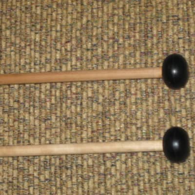 ONE pair new old stock (with packaging) Encore Mallets by Dan Lidster 103B, Oval Hard Rubber Black HEAD (unwound) / Birch Dowel HANDLES, from around 2019, made in USA image 11