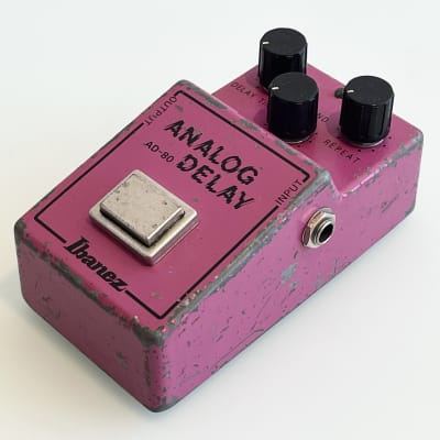 1980 Ibanez AD-80 Analog Delay BBD MN3005 Early 18v Echo Reverb Vintage Original Pink Effects Pedal image 3