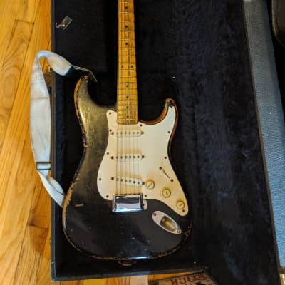 Vintage 1957 Pre CBS Fender Stratocaster Black | Reverb