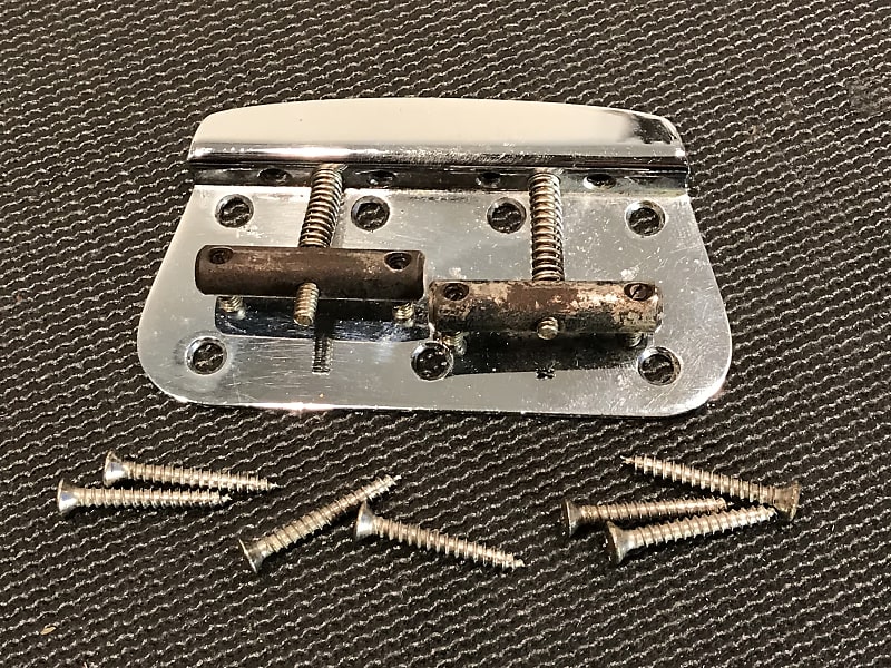 Fender Musicmaster Bass Bridge 1970's Chrome Reverb