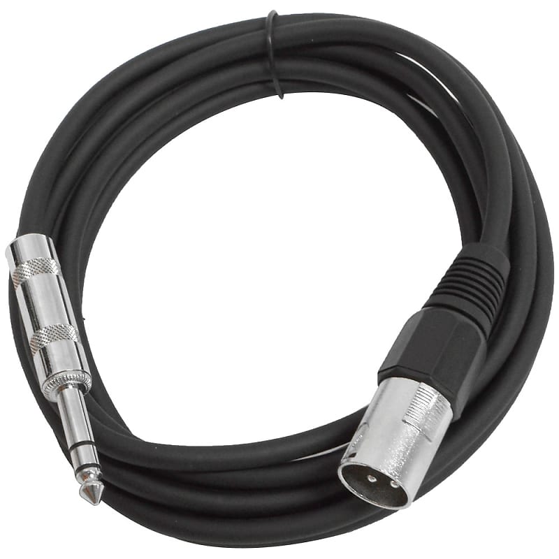 SEISMIC AUDIO Black 1/4" TRS - XLR Male 10' Patch Cable image 1