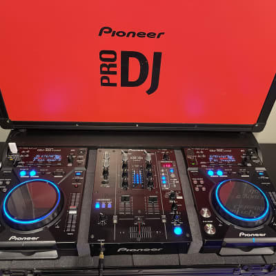 Pioneer DJ DJM-400 & CDJ-400 Pair Limited Black Blue + Custom Case