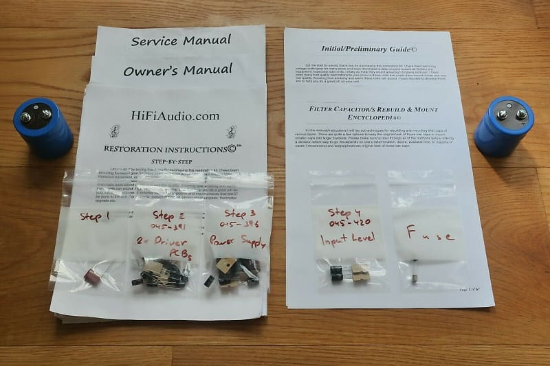 McIntosh MC502 restoration kit filter capacitor repair rebuild fix  			