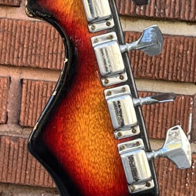 1960s MIJ Rexina Kawai Teisco Short Scale Electric Bass Guitar~Tri Tone Brown Sunburst~Lots of Mojo!~VIDEO! image 10