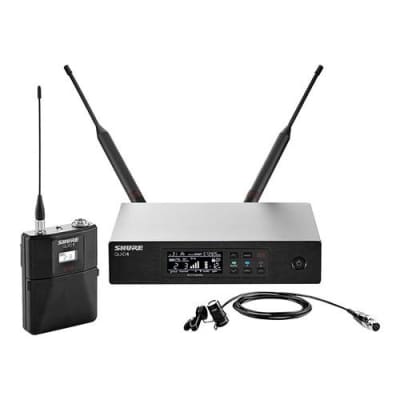 Shure QLXD14/85 Lavalier Wireless Microphone System, H50/534-598MHz, Includes QLXD1 Bodypack Transmitter, QLXD4 Receiver, WL185 Lavalier Condenser Mic image 1