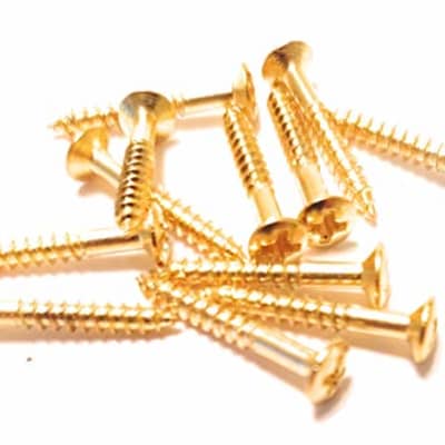 12 pack 2mm x 18mm Gold Oval Head Humbucker Pickup Ring Mounting Screws image 2