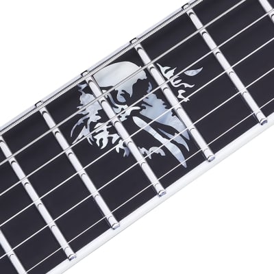 Schecter RavenDark V FR Abbath Signature Gloss Black with Silver Pinstripes image 6