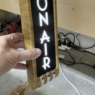 ON AIR Vertical 14" Sign Cedar look studio 3D Raised Art deco Lettering Free Shipping image 1