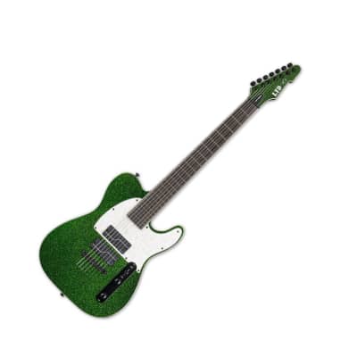 ESP LTD SCT-607B Stephen Carpenter Signature 7-String Baritone Electric Guitar - Green Sparkle image 5