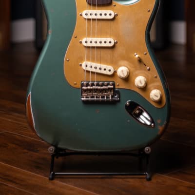 Fender Custom Shop Limited Edition Roasted "Big Head" Stratocaster - Faded Aged Sherwood Green Metallic image 4