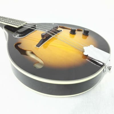 Caraya MA001EBS A-Style Electric-Acoustic Mandolin,Vintage Sunburst,F-holes+Bag image 3