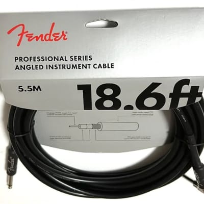 Fender Professional 18.6 ft Right/Angle Guitar Instrument Cable 1/4" image 1