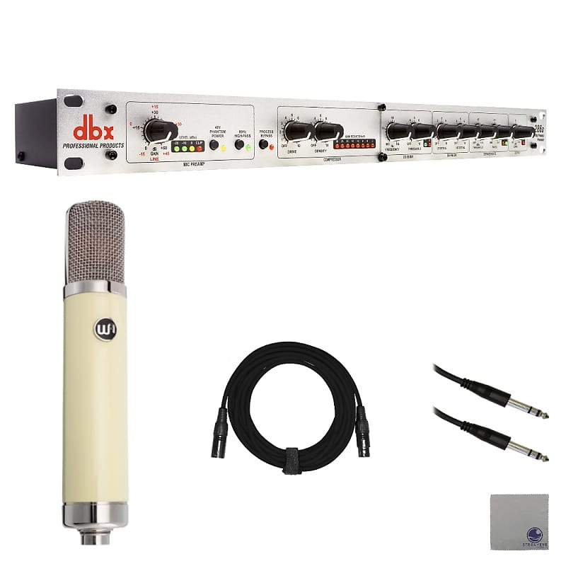 dbx 286s Microphone Preamp/Channel Strip with Warm Audio WA-251 Large-Diaphragm Tube Condenser Microphone, XLR Cable, 1/4" to 1/4" TRS Cable and StreamEye Polishing Cloth image 1