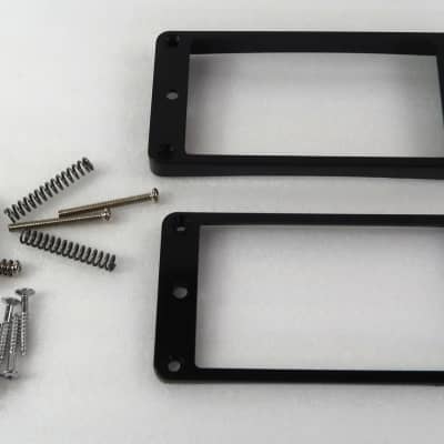 Humbucker Mounting Kit Black for Carved / Arch Top 2 Rings & CHROME Hardware image 1