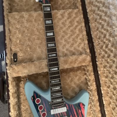DiPinto USA Galaxie 4 Deluxe  2016 Sonic Blue with Sarape pick guard image 2