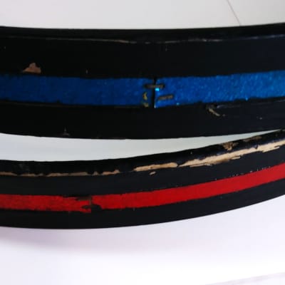 Ludwig 22" Bass Drum Hoops Black w/ Red and Blue Sparkle Inlay- Vistalite? 1970's (?) image 2