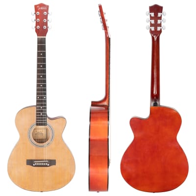 Glarry GT306 39 Inch Beginner Cutaway Acoustic Guitar Auditorium Spruce Burlywood image 4