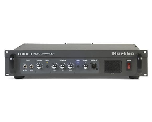 Hartke LH1000 Bass Amplifier Tube (12AX7) Preamp, Bass + Treble Shelving w/ peak Mid-Range 2x500 watt Bass Head HALH1000 image 1