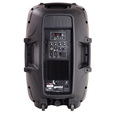 Gemini AS-1500BLU 15" Active/Powered Portable DJ PA Party Speaker w Cover Mic image 4