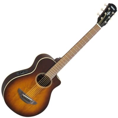 Yamaha APXT2EW 3/4-size Thin-line Cutaway Acoustic-Electric Guitar  - Tobacco Sunburst image 2