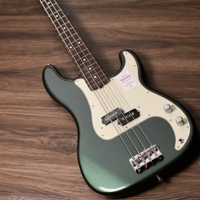 Fender Japan Traditional II 60s Precision Bass Guitar with RW FB in Aged Sherwood Green Metallic for sale