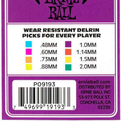 ERNIE BALL 9193 Everlast Pick Pack 1,00mm Plektren, violett (12Stück) image 2