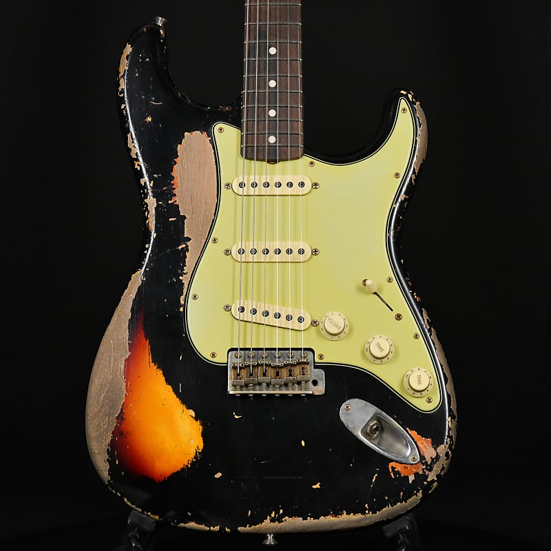 Fender Custom Shop 1962 Stratocaster Super Heavy Relic Kyle McMillin  Masterbuilt Brazilian Rosewood Aged Black /3 Color Sunburst 2023 (R129077 )