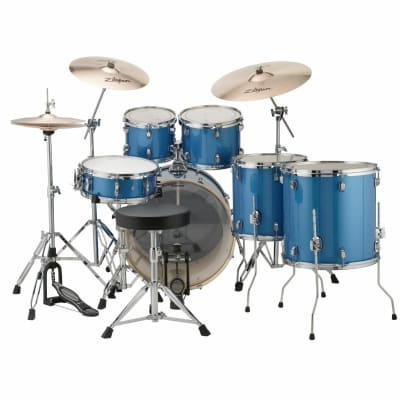 Ludwig LCEE622023EXP Element Evolution 6-Piece Drum Set with Hardware, Blue Sparkle image 4
