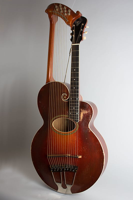 Gibson  Style U Harp Guitar (1917), ser. #39406, original black hard shell case. image 1