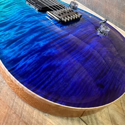 PRS Custom 24 Wood Library Flame Maple 10-Top  Torrefied Maple Neck African Blackwood FB - Blue Fade 363813 image 18