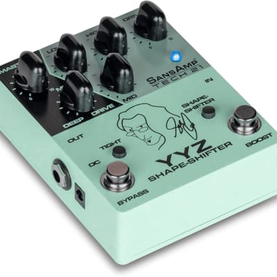 Tech 21 YYZ-SH Geddy Lee Shape-Shifter Signature SansAmp Pedal with 12dB Boost Stomp Switch, Mix Control, and 3-Band Active EQ image 2