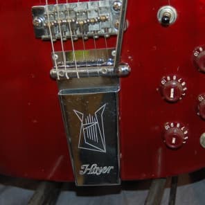 Vintage RARE Hoyer ROT2 SG Style German Guitar 1970's Burgandy Whammy Hardshell Case image 3