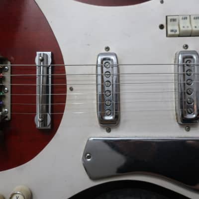 Vintage 1960s Teisco Kawai Wine Red Guitar MIJ Blues Machine Ry Cooder Hound Dog Taylor 3 PU Rare 24.5 scale image 5
