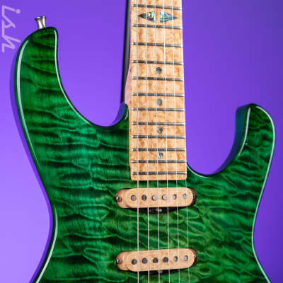 JP Guitars Luna Emerald Green Quilt image 3