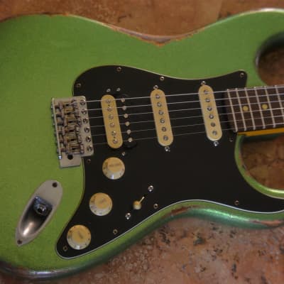 American Fender Stratocaster Relic Green Sparkle HSS image 15