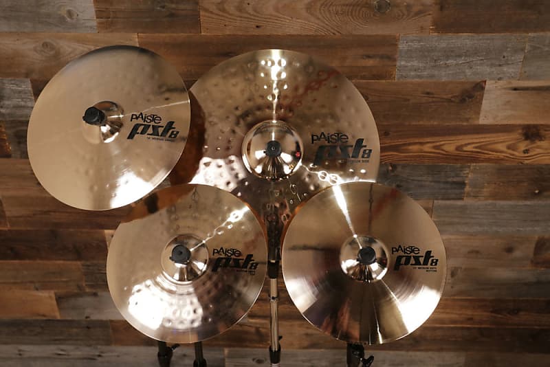 PAISTE PST 8 REFLECTOR ROCK SET CYMBAL PACK (14 HI-HATS, 16 | Reverb