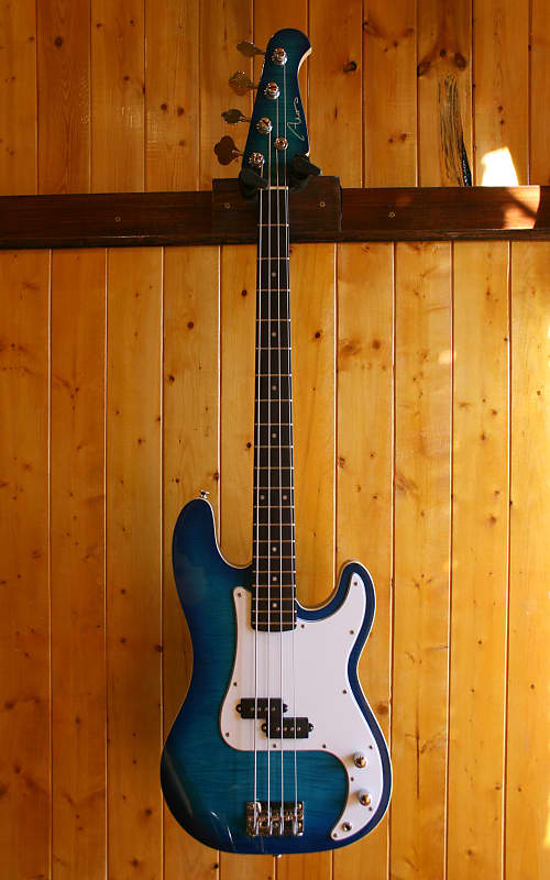 AIO PB4 4 String Precision Bass Blue Burst w/gig bag Reverb