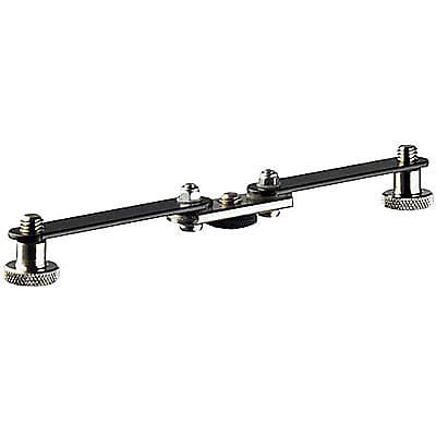 K + M 23510 Black Stereo Microphone Bar - holds (3) Microphones or Booms / Adjustable Positioning image 1