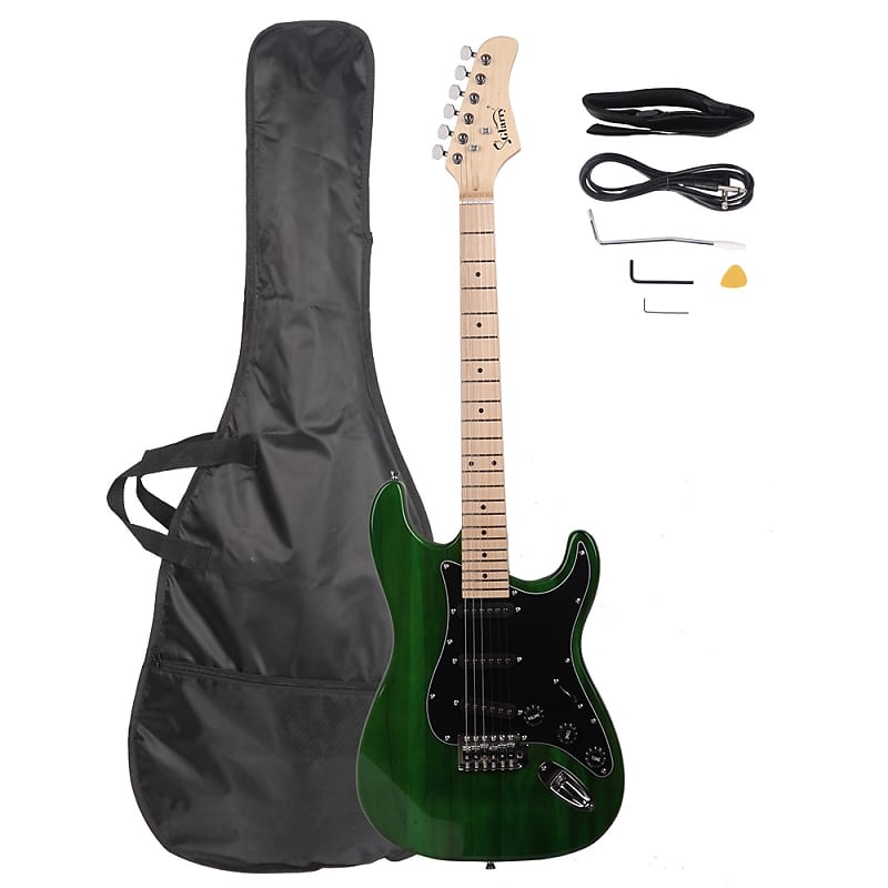 （Accept Offers）Glarry GST Electric Guitar Green Guitar + Bag Pick Strap + Accessories image 1