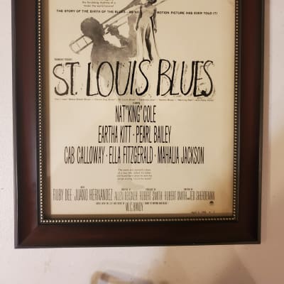 1958 Vista Vision Promotional Ad Framed St Louis Blues Nat King Cole, Ella, Pearl Bailey Original for sale