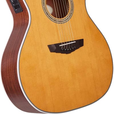 D'Angelico Premier Gramercy Acoustic Electirc Guitar, Ovangkol, Vintage Natural, DAPG200VNATAPS image 3