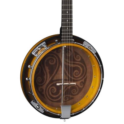 Luna Model BGB CEL 5 5-String Acoustic Celtic Banjo with Transparent Head image 2
